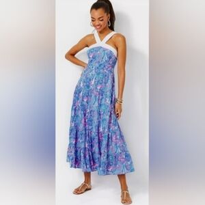 Lilly Pulitzer Jenette Cotton Halter Maxi Dress